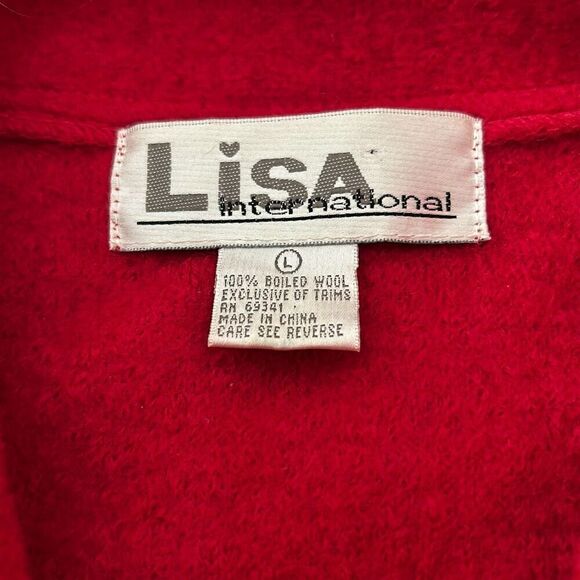 Red Boiled Wool Cat Sweater Vest - Picture 5 of 7